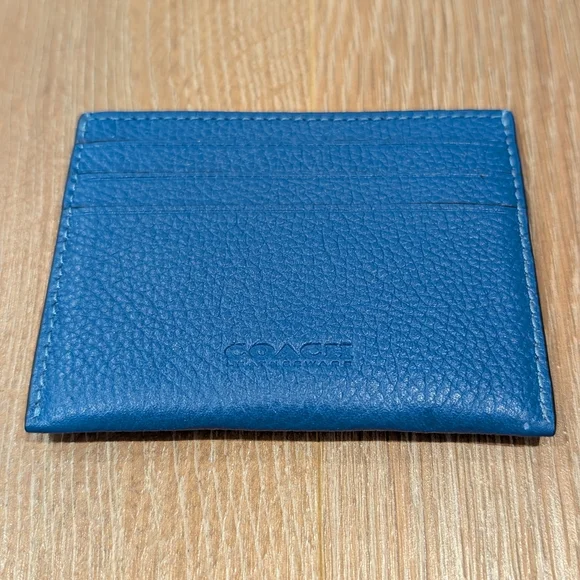 NEW Coach Blue Leather Card Holder - Picture 2 of 4